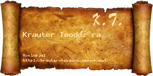 Krauter Teodóra névjegykártya